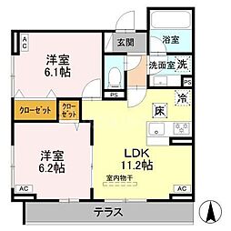 ファミーユ伊興 2LDKの間取図画像