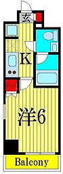 リヴシティ綾瀬WEST 1Kの間取図画像