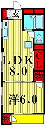 清和マンション 1LDKの間取図画像