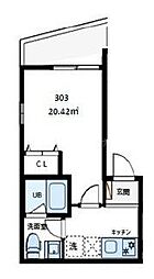 EXENTIA-NISHIARAI 1Kの間取図画像
