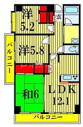 カトレア 3LDKの間取図画像