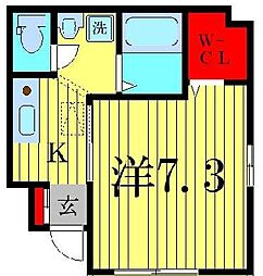 ステラ5 1Kの間取図画像