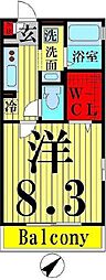 プログレス西新井 1Kの間取図画像