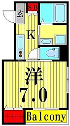 メゾン・ド・雪江 1Kの間取図画像