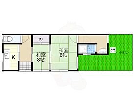 杉山連棟  ｜ 奈良県奈良市勝南院町（賃貸一戸建2K・1階・37.90㎡） その2