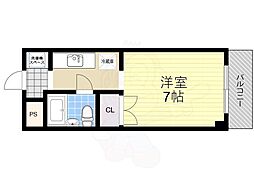 エクセレント河 4階ワンルームの間取り