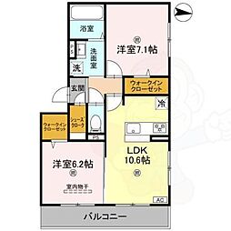 萩 II 2LDKの間取図画像