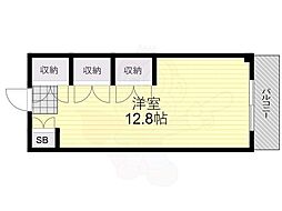ガーデンハイツ高川 3階ワンルームの間取り