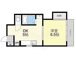幸陽ハイツ 1DKの間取図画像