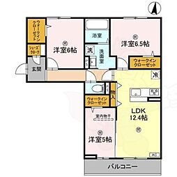 萩 I 3LDKの間取図画像