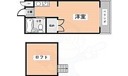 シティパレス谷田町パート2 1Kの間取図画像