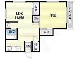 サニーハイツ 1LDKの間取図画像