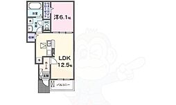 フォレ・リヴィエールI 1LDKの間取図画像