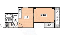 田村マンション 1DKの間取図画像