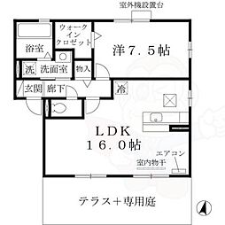 リビングタウンくにみB棟 1LDKの間取図画像