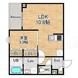 (仮称)ジーメゾン大和郡山カシータ 1LDKの間取図画像