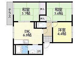 ラポールA棟 3DKの間取図画像