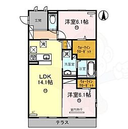 グランデ 2LDKの間取図画像