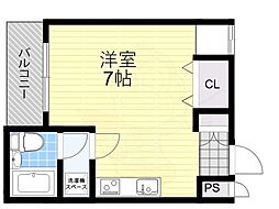 サニーハイツ 1Kの間取図画像