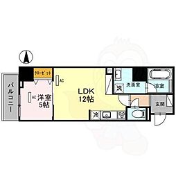 グラシア西大寺 1LDKの間取図画像