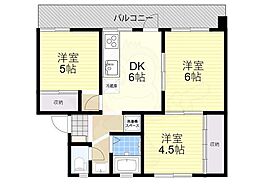 高木マンション1号 3DKの間取図画像