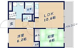 センチュリーアスカ7 2LDKの間取図画像