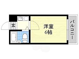 グランディービル奈良道 1Kの間取図画像