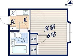 サンコーポ桜町 1Kの間取図画像