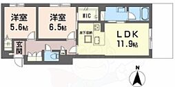 シャーメゾン 平城山 2LDKの間取図画像