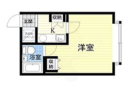 生駒ビル 1Kの間取図画像