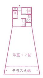 カサグランデ神木 2階1Kの間取り