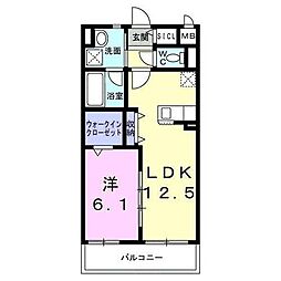 ヴィラ　フェリシア 5階1LDKの間取り