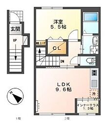 Wall Rose 1LDKの間取図画像