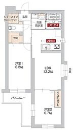 サン・ユイット 2LDKの間取図画像