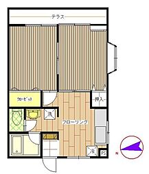 グッドウイン高津 2DKの間取図画像