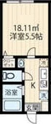 川崎市多摩区生田6丁目アパート 1Kの間取図画像