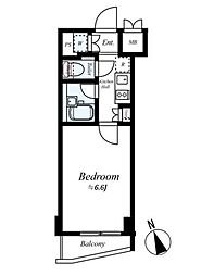 ルーブル二子多摩川 1Kの間取図画像