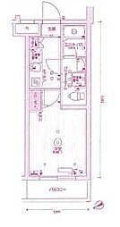 スカイコートパレス溝の口 1Kの間取図画像