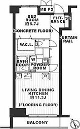 アーバンパーク溝の口 1LDKの間取図画像