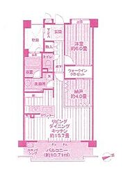 ビッグヴァン二子多摩川 1SLDKの間取図画像