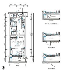 RELUXIA武蔵中原 1DKの間取図画像