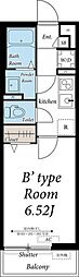 シトラス新城 1Kの間取図画像