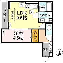 D paina 犬蔵 1LDKの間取図画像