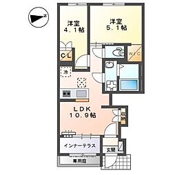 宮前区平4丁目新築アパート(仮 2LDKの間取図画像