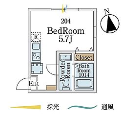 メゾン ヴェール 生田 ワンルームの間取図画像