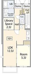 ラ・ピエレ多摩川 1SLDKの間取図画像