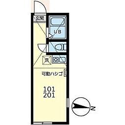 レオパレスグリーンクラブ ワンルームの間取図画像