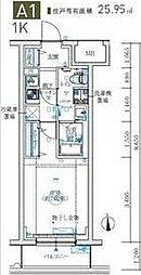 MAXIV生田 1Kの間取図画像