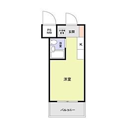 プレンディ鷺沼 ワンルームの間取図画像