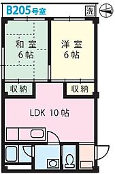 ニューエターナルB 2LDKの間取図画像